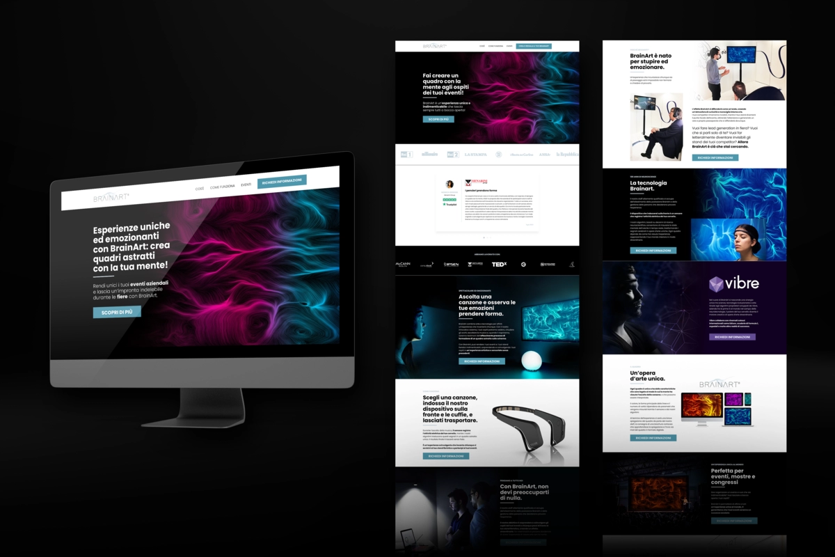 Landing page realizzata per BrainArt da Kobold Studio - Aggiungere menù nelle landing page