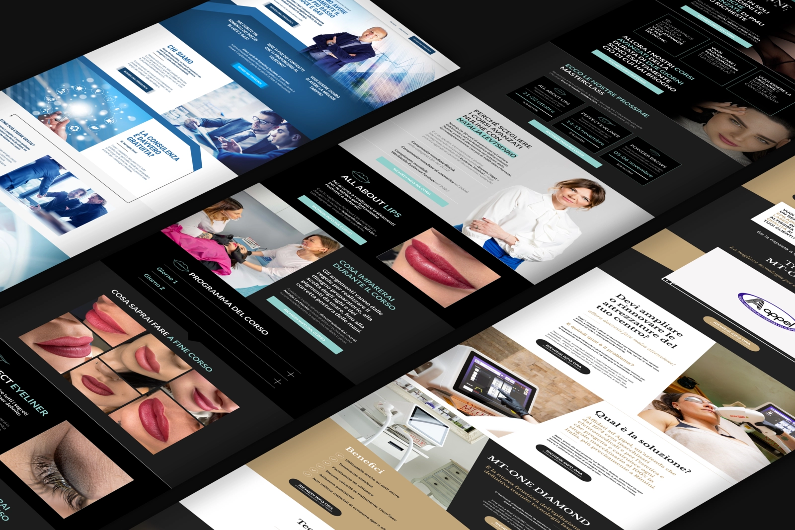 Alcuni esempi di landing page realizzate da Kobold Studio